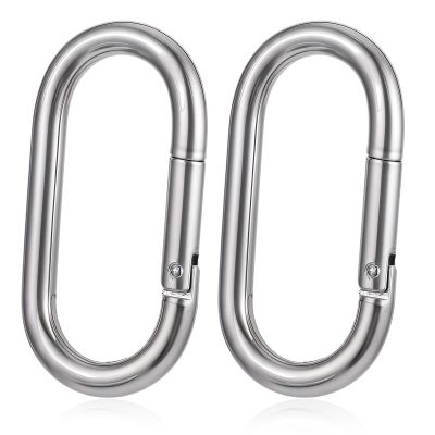 2pcs 4 Inch Carabiner Clip Oval Carabiner Clip Heavy Duty Carabiner Spring Snap Hook Oval Shape 10x100mm