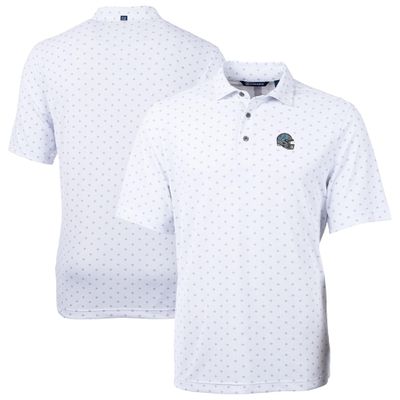 Cutter & Buck Men's White Detroit Lions Big & Tall Virtue Eco Pique Tile Print Recycled Drytec Polo