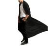 Men's Ruffle Shawl Collar Cardigan Long Sleeve Open Front Lightweight Long Length Drape Cape Overcoat with Pockets(Black, XL) view 1