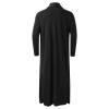Men's Ruffle Shawl Collar Cardigan Long Sleeve Open Front Lightweight Long Length Drape Cape Overcoat with Pockets(Black, XL) view 3
