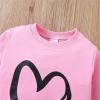 Toddler Girls Heart Graphic Sweatsuit 2 Piece Tracksuit Set Pullover Sweatshirt Long Sleeve Top and (Pink, 3 Years) view 2