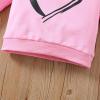 Toddler Girls Heart Graphic Sweatsuit 2 Piece Tracksuit Set Pullover Sweatshirt Long Sleeve Top and (Pink, 3 Years) view 4