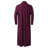 Men's Ruffle Shawl Collar Cardigan Long Sleeve Open Front Lightweight Long Length Drape Cape Overcoat with Pockets(Red, XL) view 3
