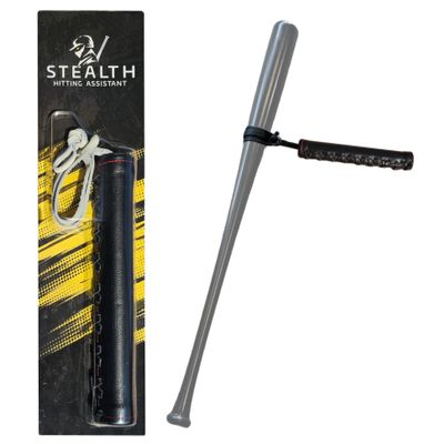 Stealth Hitting Assistant Baseball Softball Swing Training Aid Bat Equipment Train Adults Men Women Youth Kids Girls Rope Strap (Black Baton Trainer)