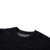 Men's Gradient Color Sweater Fall and Winter Tide Loose Thickening Bottom Warm Round Neck Knit Sweater (US, Alpha, Medium, Regular, Regular, Gradient Black) view 3