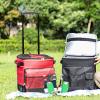 Fabater Rolling Cooler, 43L Large Capacity Leakproof Insulated Cooler Bag with Wheels and Handle for Beach Camping Patio Travel Outdoor, Red view 4