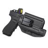 G19/G17 Holster with Light, IWB Kydex Holster for Glock 17 19 19x 22 23 31 32 44 45 with Olight PL-2/PL Pro/PL-3/PL-3R/PL-3S Flashlight & Red Dot, Appendix Inside Waistband Concealed Carry, Right Hand view 2