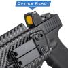 G19/G17 Holster with Light, IWB Kydex Holster for Glock 17 19 19x 22 23 31 32 44 45 with Olight PL-2/PL Pro/PL-3/PL-3R/PL-3S Flashlight & Red Dot, Appendix Inside Waistband Concealed Carry, Right Hand view 4