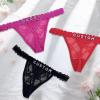 2-Pack Custom Personalized Thongs With His Name Custom thong with Special Meaning Cute Lace Thong for Her Valentine's Day Black view 2