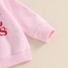 Mommy and Me Matching Outfits Christmas Letter Long Sleeve Crewneck Pullover Tops Sweatshirt Mama and Mini Clothes (Baby, 0-6 Months, Pink a) view 2