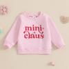 Mommy and Me Matching Outfits Christmas Letter Long Sleeve Crewneck Pullover Tops Sweatshirt Mama and Mini Clothes (Baby, 0-6 Months, Pink a) view 3