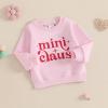 Mommy and Me Matching Outfits Christmas Letter Long Sleeve Crewneck Pullover Tops Sweatshirt Mama and Mini Clothes (Baby, 0-6 Months, Pink a) view 4