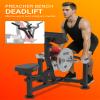 Preacher Curl Bench Bicep Machine: Preacher Curl Machine 3 in 1 Arm Bicep Tricep Curl Machine Dumbell Barbell Bicep Station Equipment Workout with Pad Bar Attachment Home Gym Red view 2
