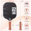 HUDEF Pickleball Paddles, USAPA Approved Pickle Ball Paddles Set of 4, Graphite and Fiberglass Pickleball Paddles, Polypropylene Honeycomb Core Paddle Rackets, 4 Outdoor Balls and Carry Bag Black view 2