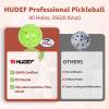 HUDEF Pickleball Paddles, USAPA Approved Pickle Ball Paddles Set of 4, Graphite and Fiberglass Pickleball Paddles, Polypropylene Honeycomb Core Paddle Rackets, 4 Outdoor Balls and Carry Bag Black view 3