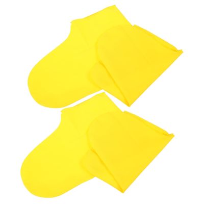JEWEDECO 2pairs Latex Material Rain Boot Protectors Non Slip Shoe Covers for Sports Elastic Gaiters for Hiking