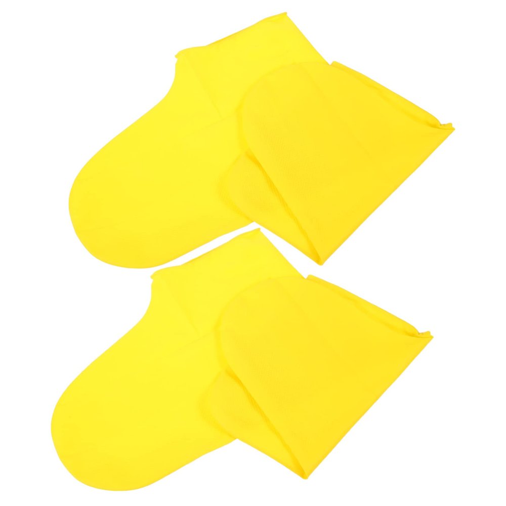 JEWEDECO 2pairs Latex Material Rain Boot Protectors Non Slip Shoe Covers for Sports Elastic Gaiters for Hiking