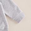 DuAnyozu Toddler Baby Girl Christmas Outfit Girl Boy Fall Winter Clothes Embroidered Letter Crewneck Sweatshirt Pants 0-24M (JOLLY-Gray, 6-12 Months) view 4