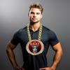 G.O.A.T Champion Chain Medallion - Heavy Metal 6" Gold & Silver Medallion Greatest of All Time with Exclusive Gold/Black Inlay featuring a choice of 3 Original Goat Emblems. (Cool Shades GOAT) view 2