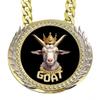 G.O.A.T Champion Chain Medallion - Heavy Metal 6" Gold & Silver Medallion Greatest of All Time with Exclusive Gold/Black Inlay featuring a choice of 3 Original Goat Emblems. (Bling King GOAT) view 1