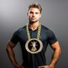 G.O.A.T Champion Chain Medallion - Heavy Metal 6" Gold & Silver Medallion Greatest of All Time with Exclusive Gold/Black Inlay featuring a choice of 3 Original Goat Emblems. (Bling King GOAT) view 2