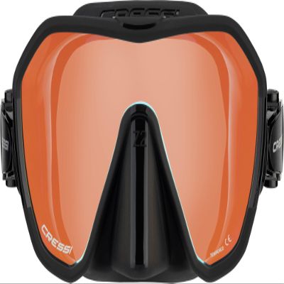 Cressi Z2 Frameless Masks, Black/Blue, Inner Blue with Orange Outer Reflection Lens