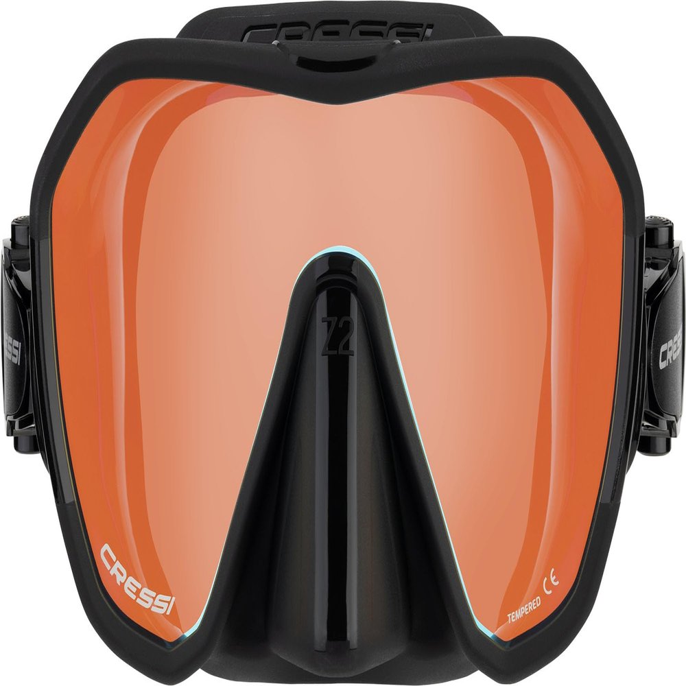Cressi Z2 Frameless Masks, Black/Blue, Inner Blue with Orange Outer Reflection Lens