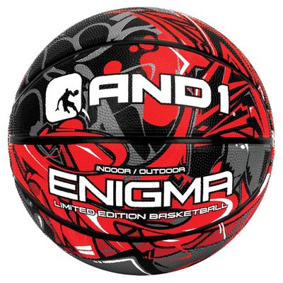 AND1 Enigma Rubber Basketball: Official Regulation Size 7 (29.5 inches) Street Basketball - Deep Channel Construction Streetball, Made for Indoor Outdoor
