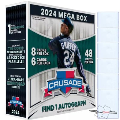 2024 Crusade Baseball MLB Mega Box with 48 Trading Cards + 6 Toploaders! STREETCARDS!