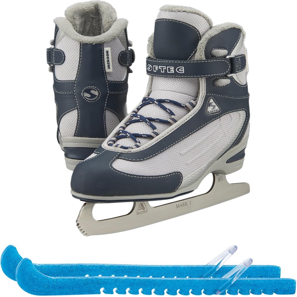 Jackson Ultima Softec Figure Ice Skates for Women/Color: Navy + Skate Guards/Size: Toddler 9