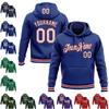 Adult Teens Mens Womens Royal Blue Hoodie Pullover Stitched Logo Patch Custom Sports Varsity Sweatshirt Fashion Spring Baseball Hoodies Personalized Red and White Name Number Football Jerseys view 1