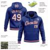 Adult Teens Mens Womens Royal Blue Hoodie Pullover Stitched Logo Patch Custom Sports Varsity Sweatshirt Fashion Spring Baseball Hoodies Personalized Red and White Name Number Football Jerseys view 2