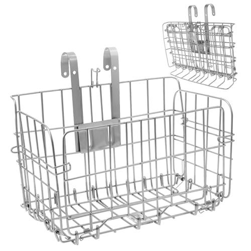 Anneome Foldable Metal Bike Basket for Rear Rack Capacity Heavy Duty Storage Easy Installation for Groceries Pets Versatile Bike Accessory