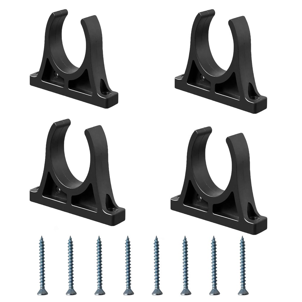 4pcs Durable Kayak Paddle Holder Clip Accessories, Pontoons, Kayak Accessories- Black,with 8 Screws