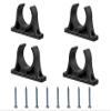 4pcs Durable Kayak Paddle Holder Clip Accessories, Pontoons, Kayak Accessories- Black,with 8 Screws view 1
