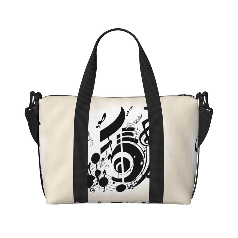 Music Note print Travel Duffle Bag,Weekender Bags,Gym Duffel Bag,Luggage Duffle Overnight for Women Men