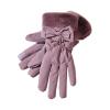 Women Winter Cycling Windproof Snow Gloves Plus down cotton plush skiing riding electric driving Touch screen Mittens(Purple)