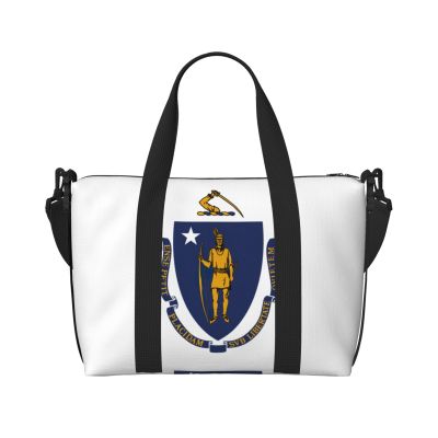 Massachusetts State Flag print Travel Duffle Bag,Weekender Bags,Gym Duffel Bag,Luggage Duffle Overnight for Women Men
