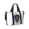 Massachusetts State Flag print Travel Duffle Bag,Weekender Bags,Gym Duffel Bag,Luggage Duffle Overnight for Women Men view 3