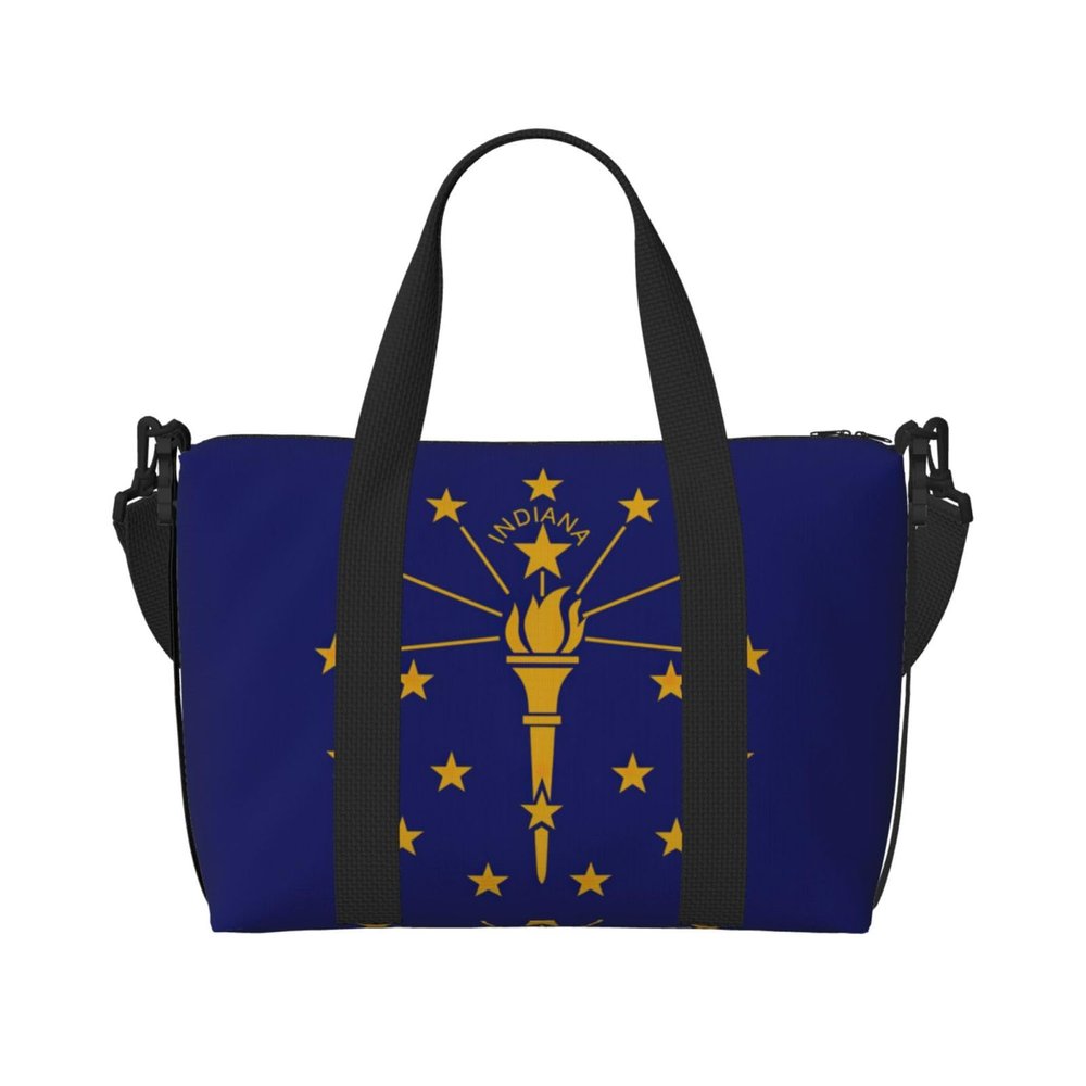 Indiana State Flag print Travel Duffle Bag,Weekender Bags,Gym Duffel Bag,Luggage Duffle Overnight for Women Men