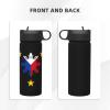 ETSDJ 3 Stars And Sun Filipino Philippines Flag 18oz Sports Insulated Kettle With Straw Insulated Water Bottle For Running Hiking Cycling Climbing Man Womans Insulated Water Bottle view 4