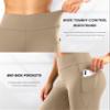 28"/30"/32"/34" Inseam Women's Bootcut Yoga Pants Long Bootleg High-Waisted Flare Pants with Pockets(Khaki,30-XL) view 4