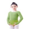 RuiBalletto Girls Long Sleeve Dance Sweater, Soft Ballet Warm Up Pullover, Dance Sweater for Leotards Green view 2