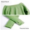 RuiBalletto Girls Long Sleeve Dance Sweater, Soft Ballet Warm Up Pullover, Dance Sweater for Leotards Green view 3