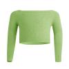 RuiBalletto Girls Long Sleeve Dance Sweater, Soft Ballet Warm Up Pullover, Dance Sweater for Leotards Green view 4