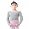 RuiBalletto Girls Long Sleeve Dance Sweater, Soft Ballet Warm Up Pullover, Dance Sweater for Leotards Gray view 1