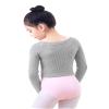 RuiBalletto Girls Long Sleeve Dance Sweater, Soft Ballet Warm Up Pullover, Dance Sweater for Leotards Gray view 2