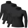 ZUTY 3 Pack Turtleneck Long Sleeve Shirts Thermal Underwear for Women Long Johns Winter Clothes Warm Base Layer Tops Black-Black-Black M view 1