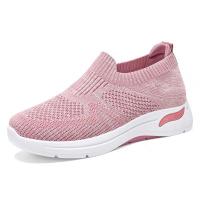 YSUEFIJO Extra Wide Slip on Walking Shoes, Lightweight Non-Slip Breathable Running Shoes, Breathable Knit Athletic Hiking Shoes, Laceless Comfortable Tennis Sneakers, for Swollen Feet