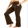 28"/30"/32"/34" Inseam Women's Bootcut Yoga Pants Long Bootleg High-Waisted Flare Pants with Pockets(Coffee Brown,28-S) view 1